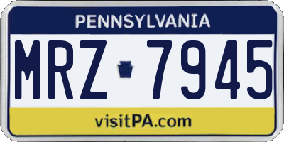 PA license plate MRZ7945