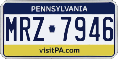 PA license plate MRZ7946