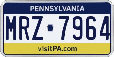 PA license plate MRZ7964