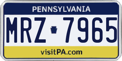 PA license plate MRZ7965