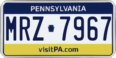 PA license plate MRZ7967