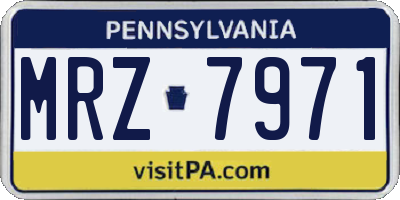 PA license plate MRZ7971
