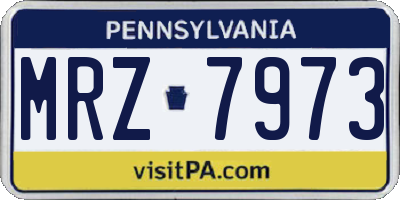PA license plate MRZ7973