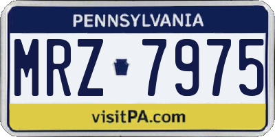 PA license plate MRZ7975