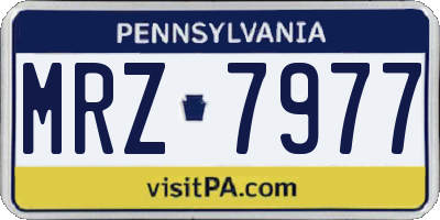 PA license plate MRZ7977