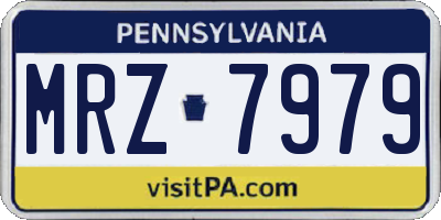 PA license plate MRZ7979