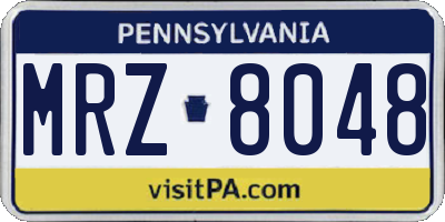PA license plate MRZ8048