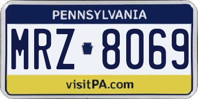 PA license plate MRZ8069