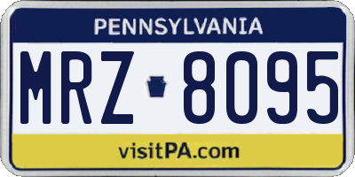 PA license plate MRZ8095