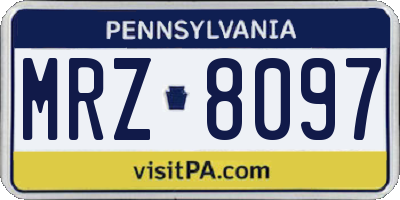 PA license plate MRZ8097