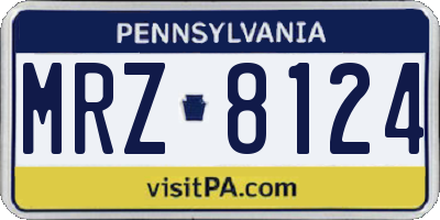 PA license plate MRZ8124