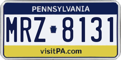 PA license plate MRZ8131
