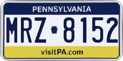 PA license plate MRZ8152
