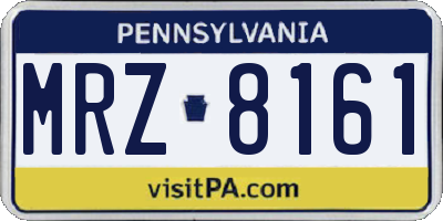PA license plate MRZ8161