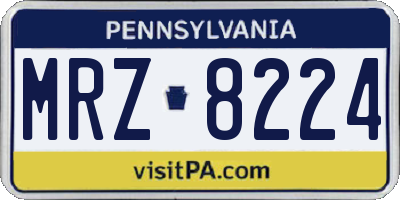 PA license plate MRZ8224