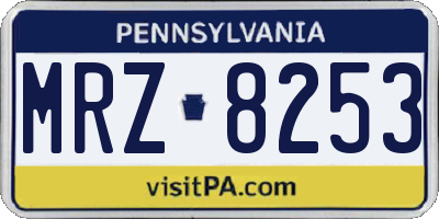 PA license plate MRZ8253