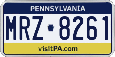 PA license plate MRZ8261