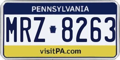 PA license plate MRZ8263
