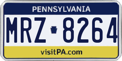 PA license plate MRZ8264