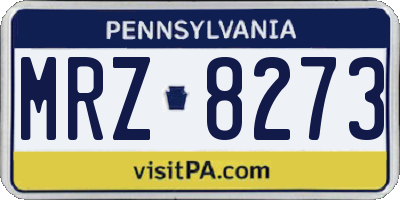 PA license plate MRZ8273