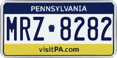 PA license plate MRZ8282