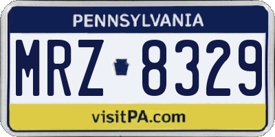 PA license plate MRZ8329