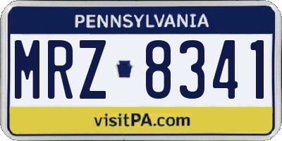 PA license plate MRZ8341