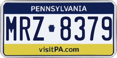 PA license plate MRZ8379