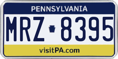 PA license plate MRZ8395
