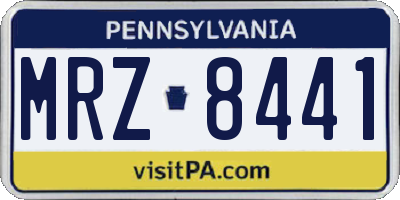 PA license plate MRZ8441