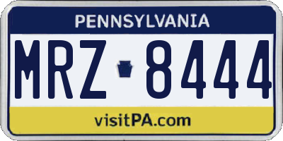 PA license plate MRZ8444