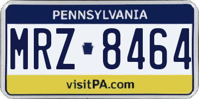 PA license plate MRZ8464