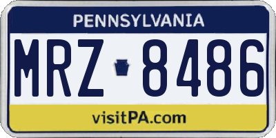 PA license plate MRZ8486