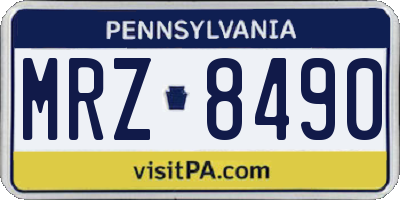 PA license plate MRZ8490
