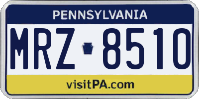 PA license plate MRZ8510