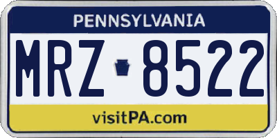 PA license plate MRZ8522