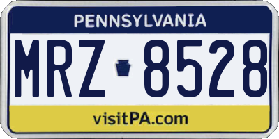 PA license plate MRZ8528