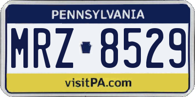 PA license plate MRZ8529