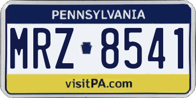 PA license plate MRZ8541