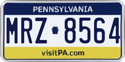 PA license plate MRZ8564