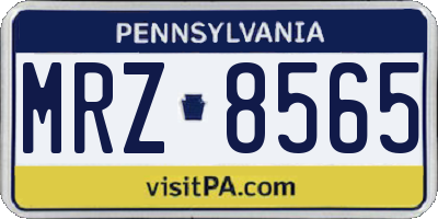 PA license plate MRZ8565