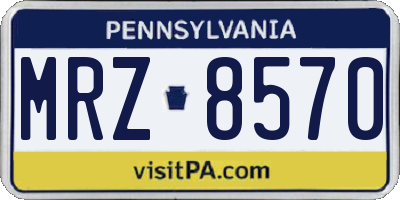 PA license plate MRZ8570