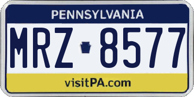 PA license plate MRZ8577