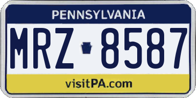 PA license plate MRZ8587