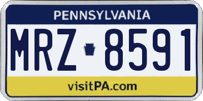 PA license plate MRZ8591