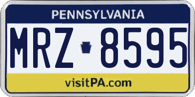 PA license plate MRZ8595