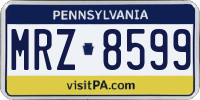 PA license plate MRZ8599