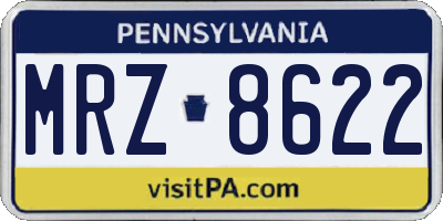 PA license plate MRZ8622