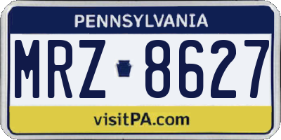 PA license plate MRZ8627