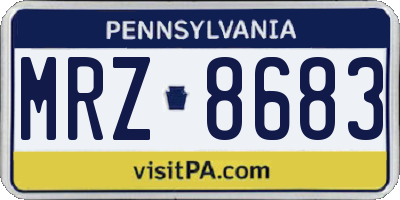 PA license plate MRZ8683